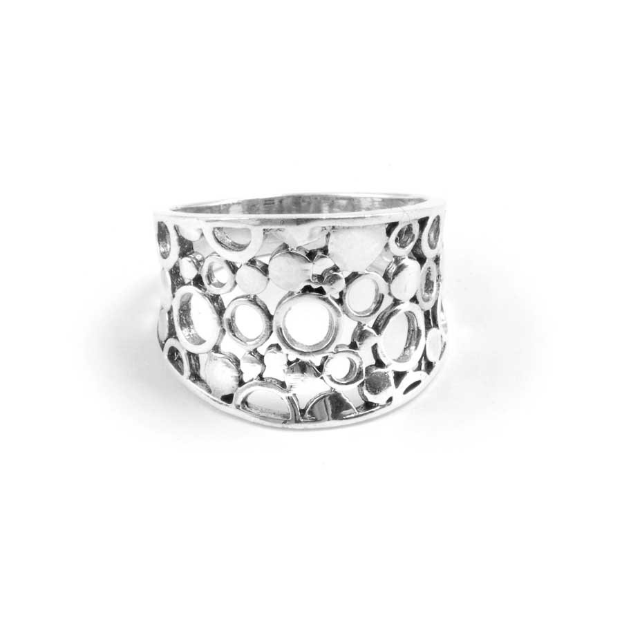 Balinese Sterling Silver Circles Ring - Silver Jewellery - Boutique Nirvana