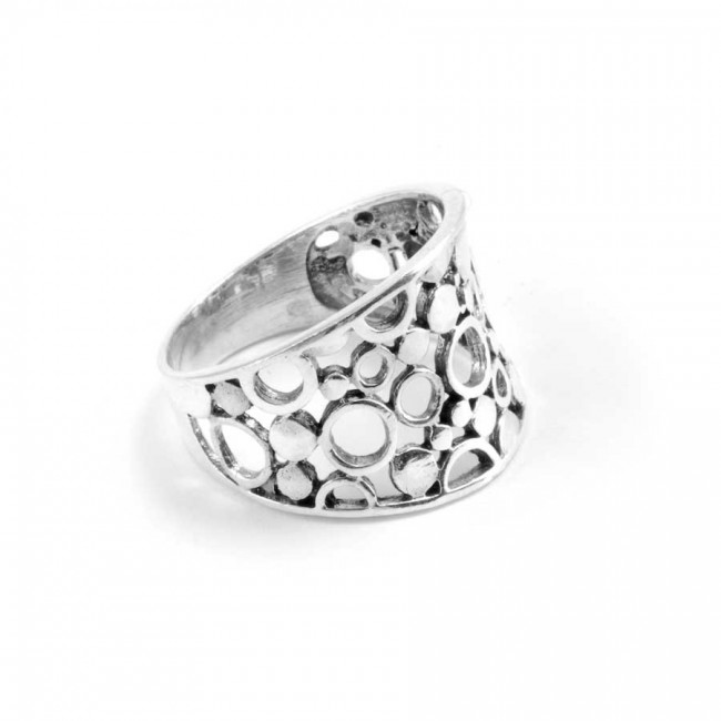 Balinese Sterling Silver Circles Ring - Silver Jewellery - Boutique Nirvana