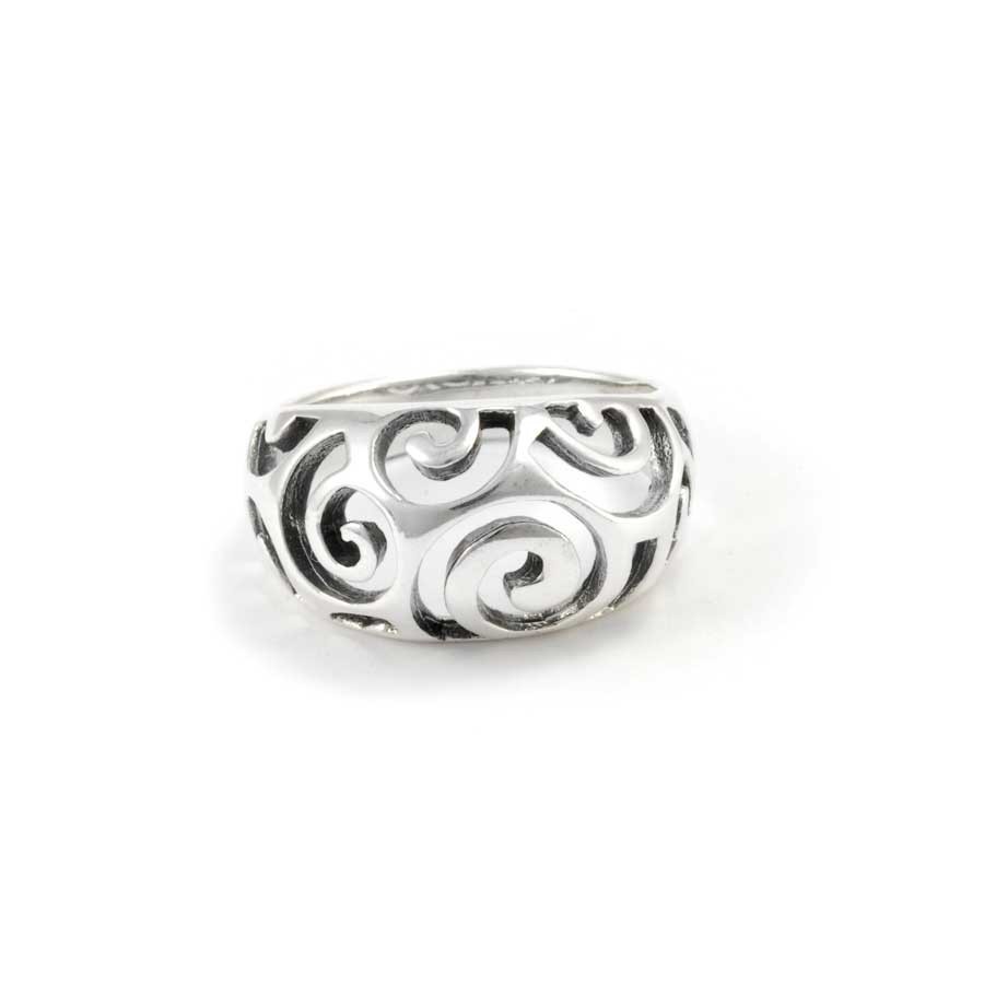 Rounded Indian Silver Spirals Ring - Silver Jewellery - Boutique Nirvana