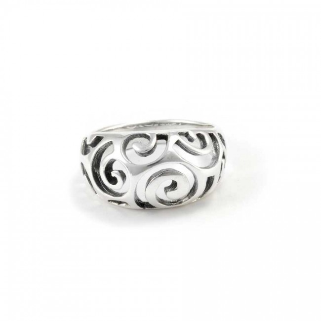 Rounded Indian Silver Spirals Ring - Silver Jewellery - Boutique Nirvana