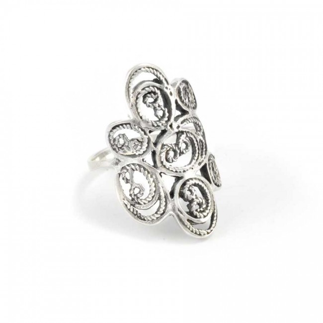 Bague argent large volutes ajourés - BIJOUX ARGENT - Boutique Nirvana