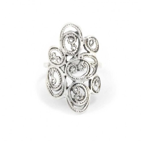 Elegant Indian Detailed Silver Ring - Silver Jewellery - Boutique Nirvana 2