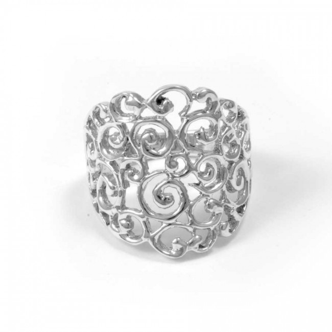 Bague argent ajourée volutes - BIJOUX ARGENT - Boutique Nirvana