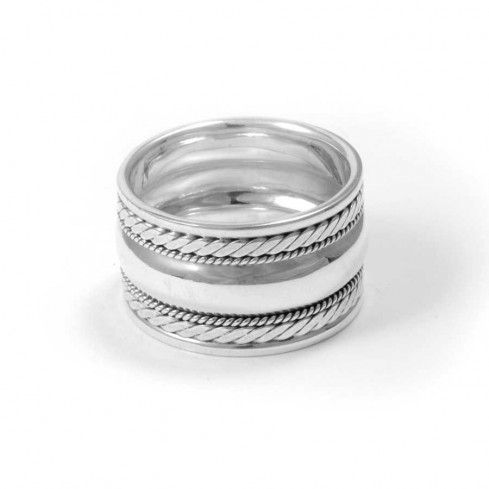 Anneau Homme En Argent Sterling 925 Avec Gravure Bouddha - Taille US 7-13, 18mm