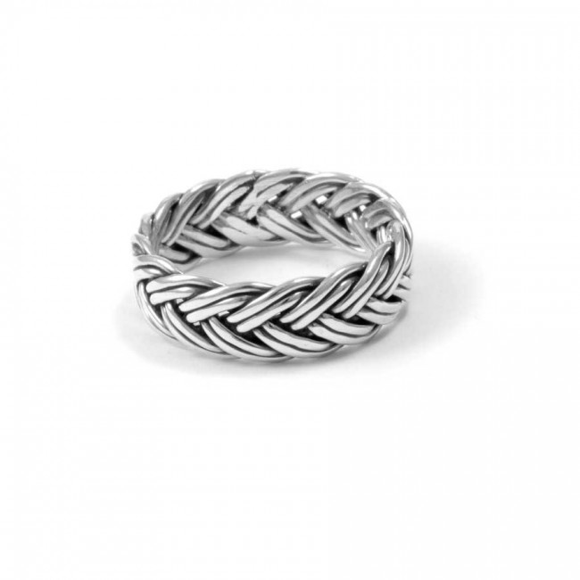 Chunky Braided Sterling Silver Ring - Silver Jewellery - Boutique Nirvana