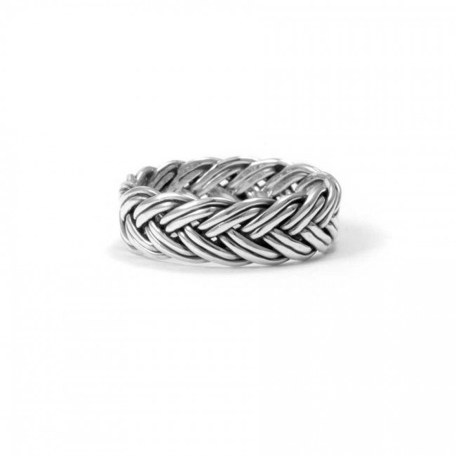 Chunky Braided Sterling Silver Ring - Silver Jewellery - Boutique Nirvana