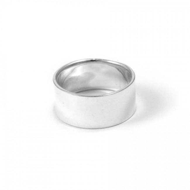 Wide Smooth Flattened Silver Ring - Silver Jewellery - Boutique Nirvana
