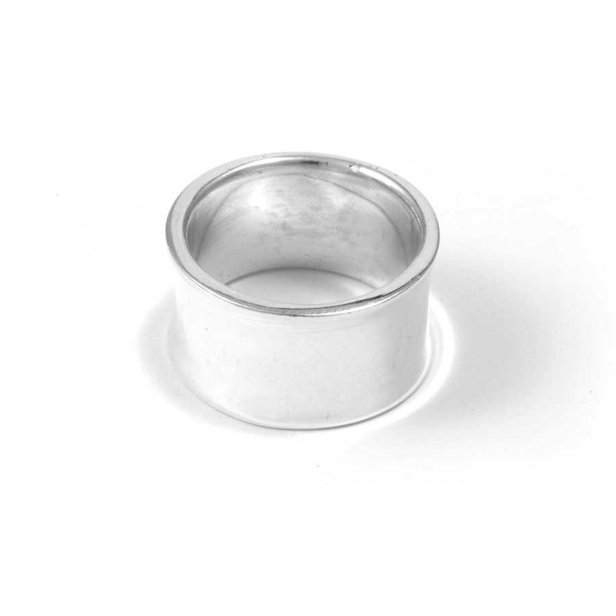 Large & Wide Smooth Flattened Silver Ring - Silver Jewellery - Boutique Nirvana