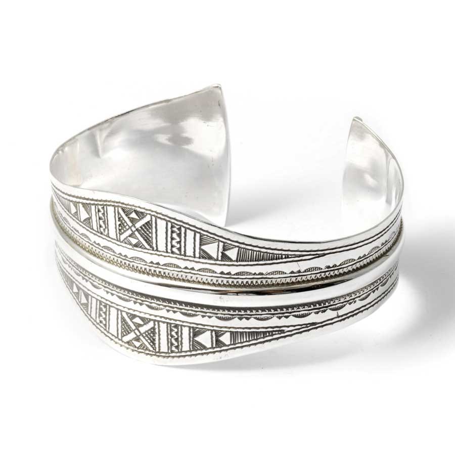 Tuareg Silver Wide Open Cuff Bracelet - 0 - Boutique Nirvana