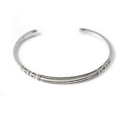 Tuareg Silver ZigZag Open Bangle - Silver Jewellery - Boutique Nirvana