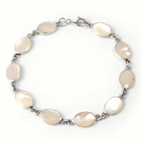 Bracelet argent pierres ovales - 0 - Boutique Nirvana