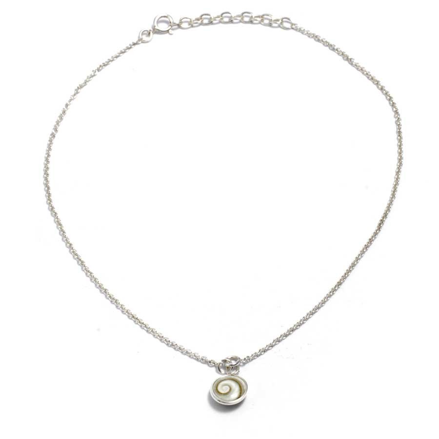 Silver Anklet with Eye of St Lucia Shell Charm - Silver Jewellery - Boutique Nirvana