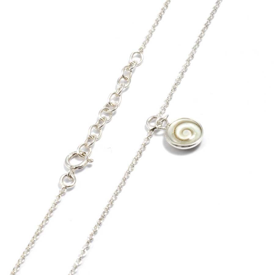 Silver Anklet with Eye of St Lucia Shell Charm - Silver Jewellery - Boutique Nirvana