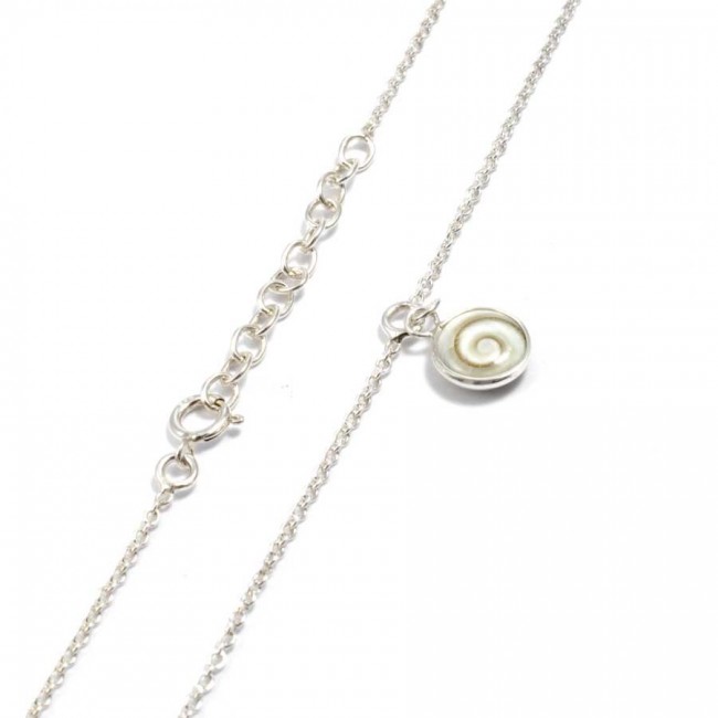 Silver Anklet with Eye of St Lucia Shell Charm - Silver Jewellery - Boutique Nirvana