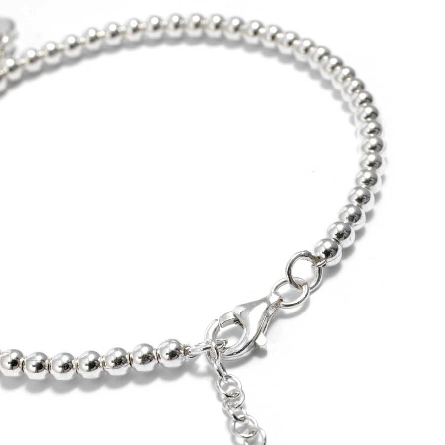 Silver Beaded Heart Charm Bracelet - Silver Jewellery - Boutique Nirvana