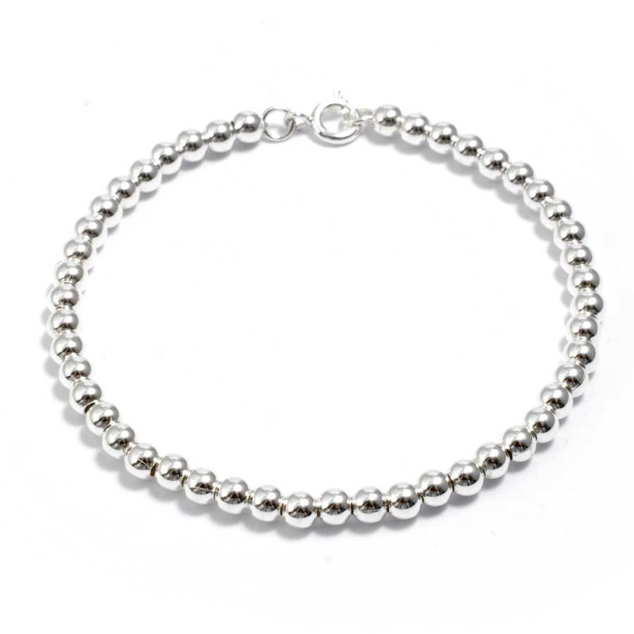 Classic Sterling Silver Beaded Bracelet - Silver Jewellery - Boutique Nirvana
