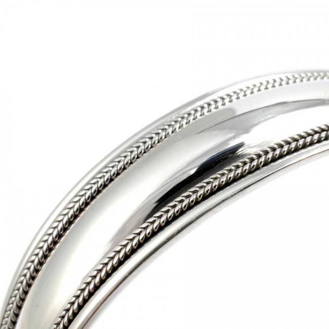 Bracelet argent rigide lisse fine bordure - 0 - Boutique Nirvana