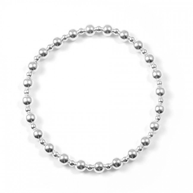 Bracelet élastique perles argent 2 tailles - 0 - Boutique Nirvana