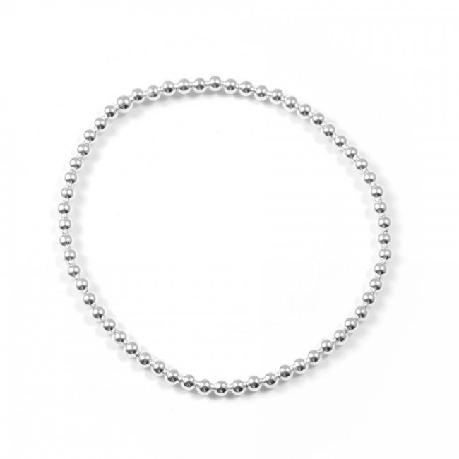 Small Handcrafted Silver Beaded Bracelet - 0 - Boutique Nirvana