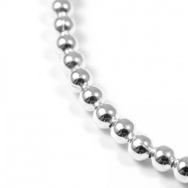 Small Handcrafted Silver Beaded Bracelet - 0 - Boutique Nirvana