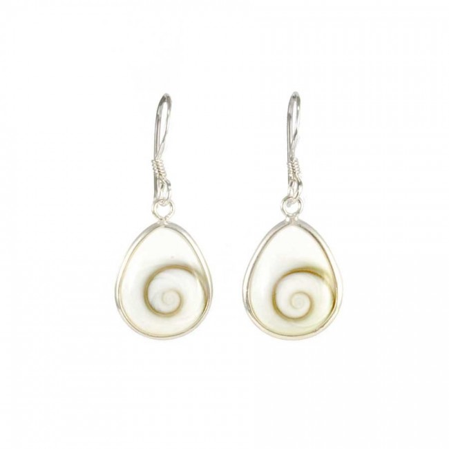 Eye of St Lucia Teardrop Dangle Earrings - Silver Jewellery - Boutique Nirvana