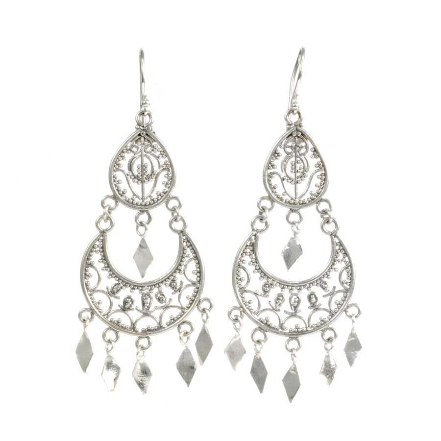 Antique Silver Filigree Earrings - Silver Jewellery - Boutique Nirvana