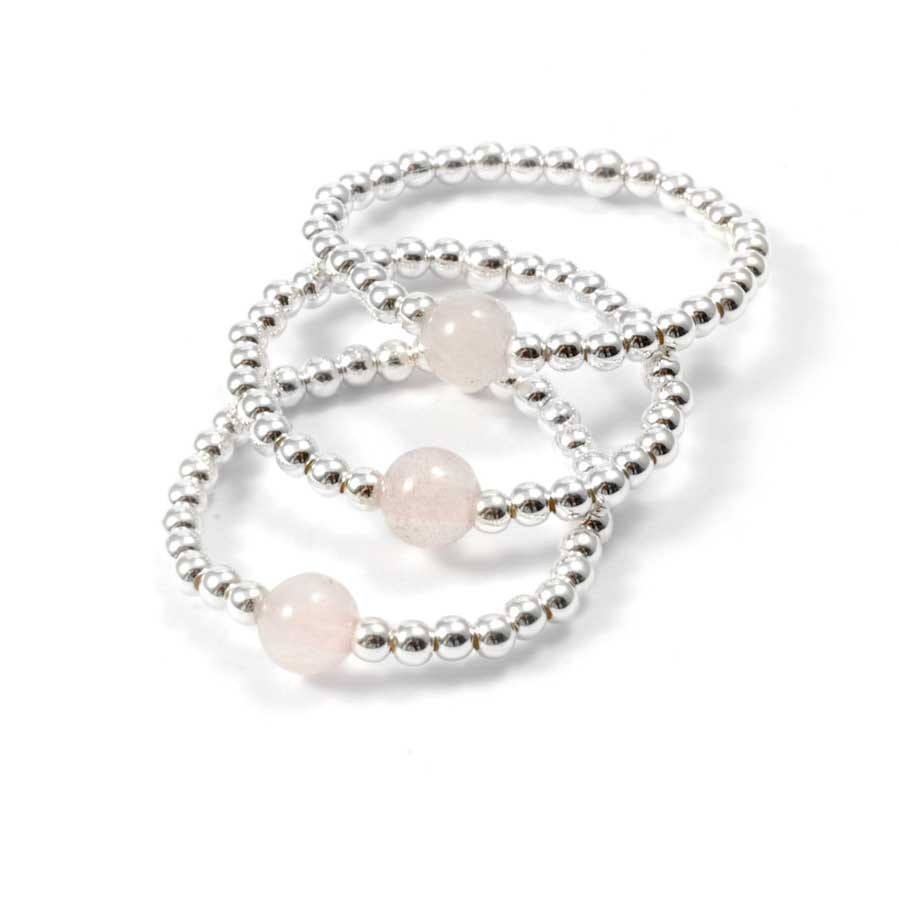 Unique Silver Beaded Gemstone Ring - Silver Jewellery - Boutique Nirvana