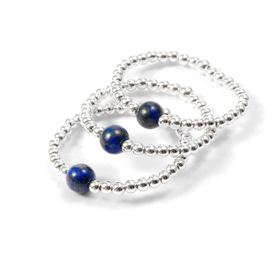 Unique Silver Beaded Gemstone Ring - Silver Jewellery - Boutique Nirvana