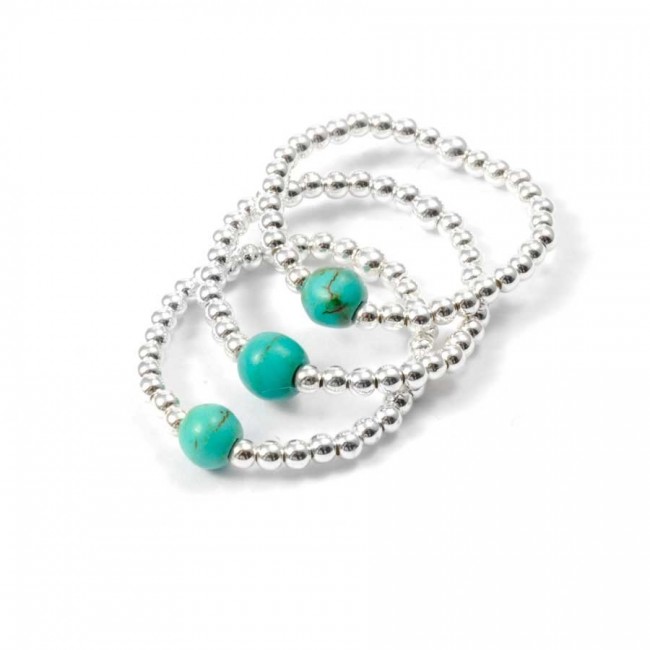 Unique Silver Beaded Gemstone Ring - Silver Jewellery - Boutique Nirvana