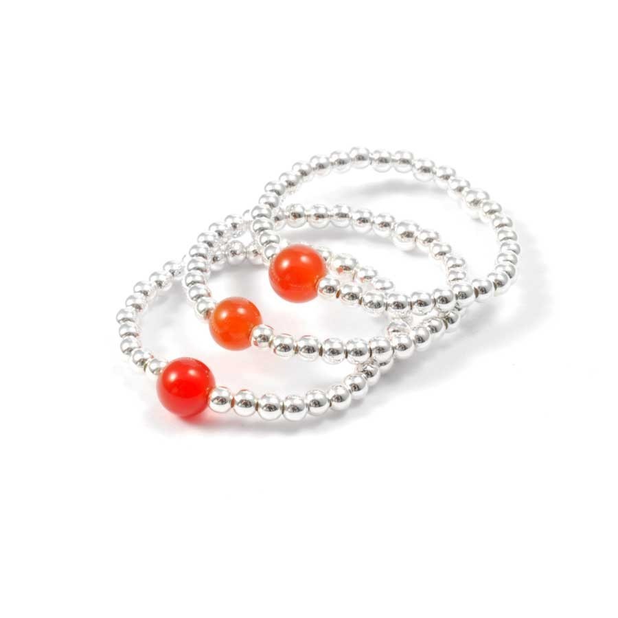 Unique Silver Beaded Gemstone Ring - Silver Jewellery - Boutique Nirvana