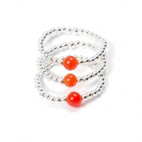 Unique Silver Beaded Gemstone Ring - Silver Jewellery - Boutique Nirvana 2