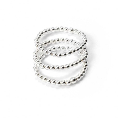 Unique Silver Beaded Gemstone Ring - Silver Jewellery - Boutique Nirvana 2