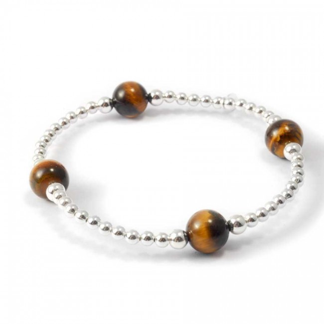 Unique Silver Beaded Gemstone Bracelet - 0 - Boutique Nirvana