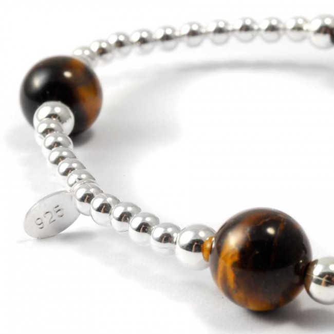 Unique Silver Beaded Gemstone Bracelet - 0 - Boutique Nirvana