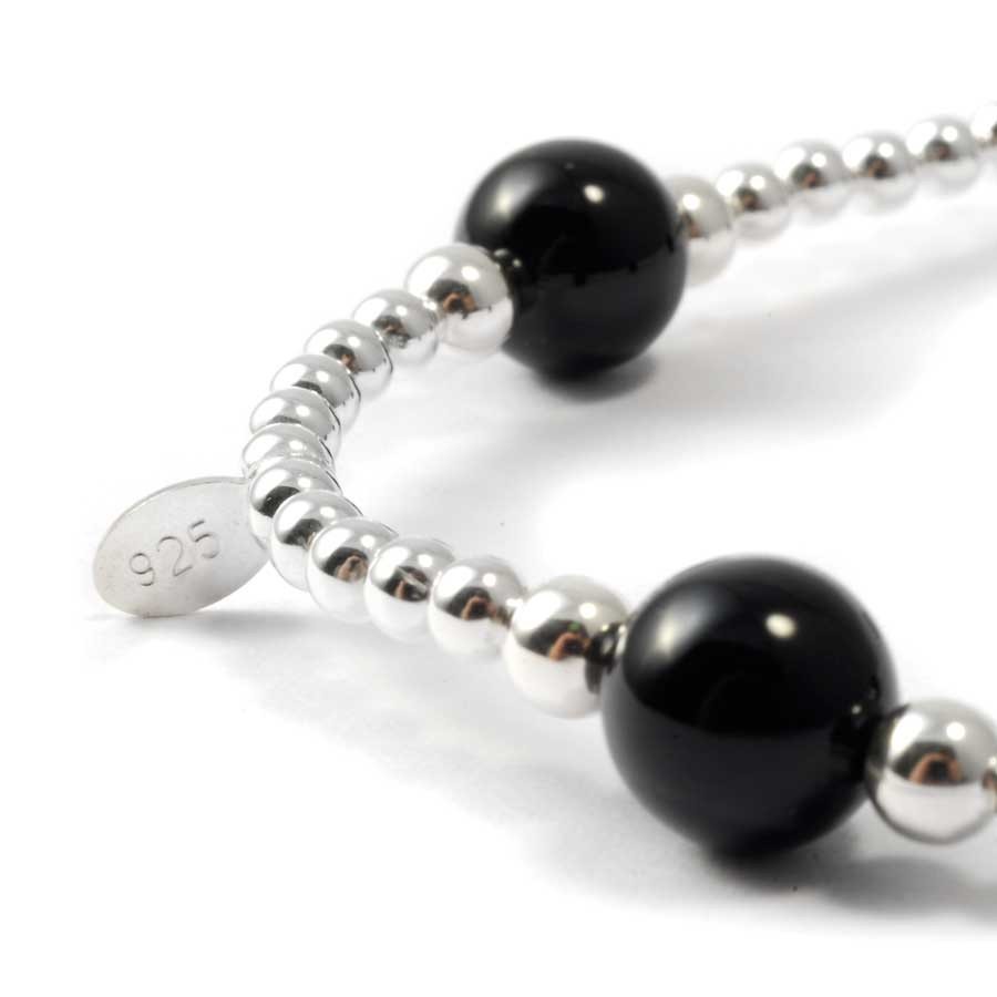 Unique Silver Beaded Gemstone Bracelet - 0 - Boutique Nirvana