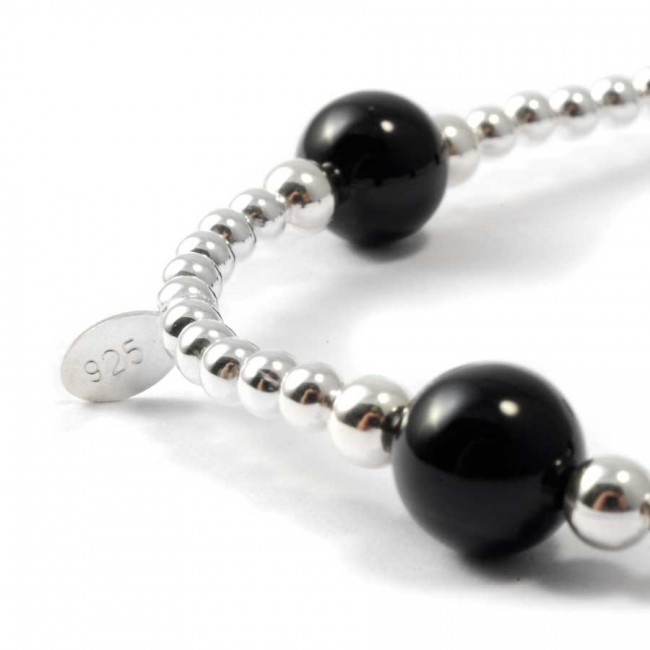 Unique Silver Beaded Gemstone Bracelet - 0 - Boutique Nirvana