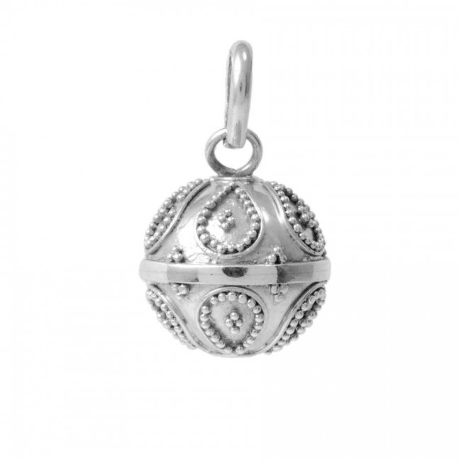 Tara Ethnic Silver Bola Pendant - 0 - Boutique Nirvana