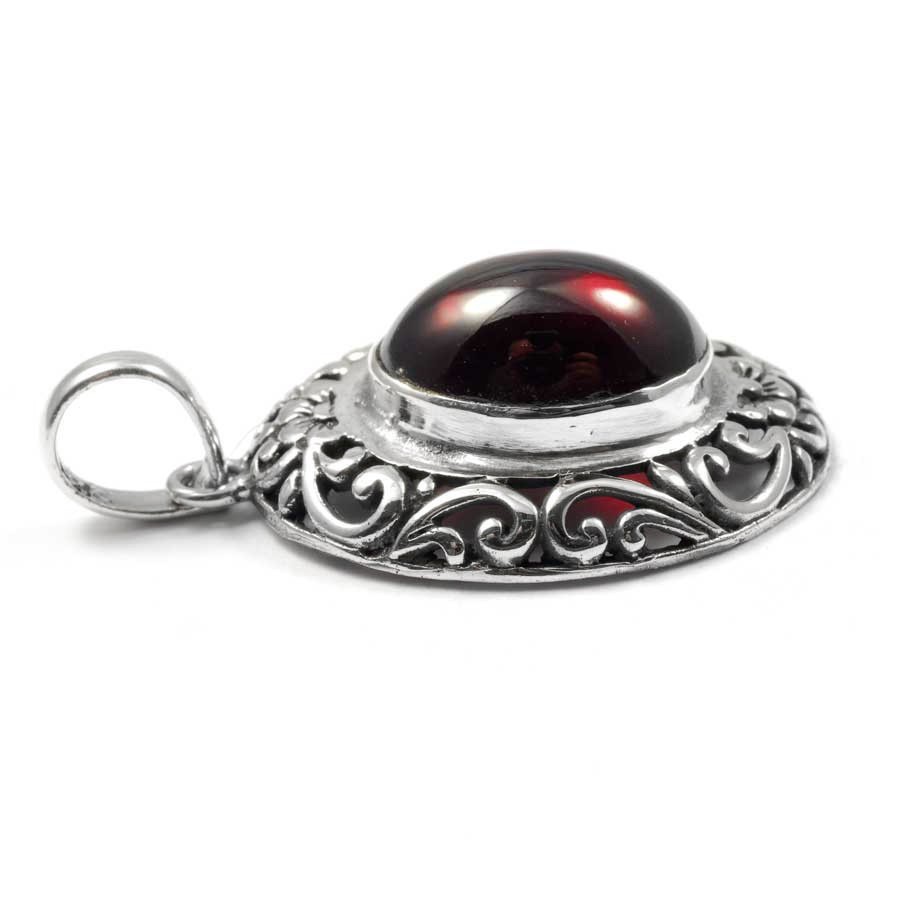 Ethnic Silver & Natural Stone Pendant - Silver Jewellery - Boutique Nirvana