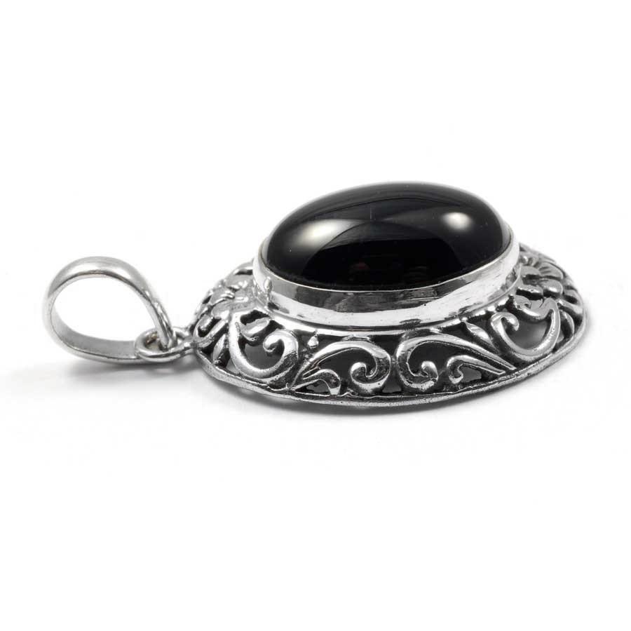 Ethnic Silver & Natural Stone Pendant - Silver Jewellery - Boutique Nirvana