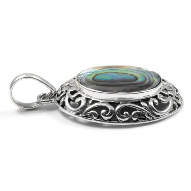 Ethnic Silver & Natural Stone Pendant - Silver Jewellery - Boutique Nirvana