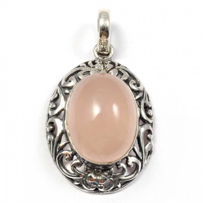 Ethnic Silver & Natural Stone Pendant - Silver Jewellery - Boutique Nirvana