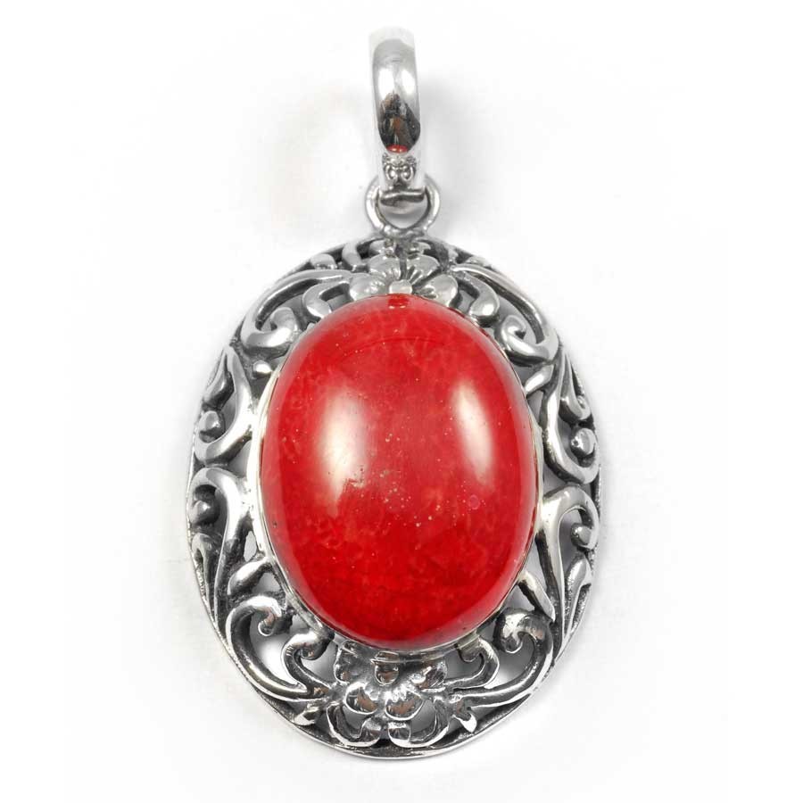 Ethnic Silver & Natural Stone Pendant - Silver Jewellery - Boutique Nirvana
