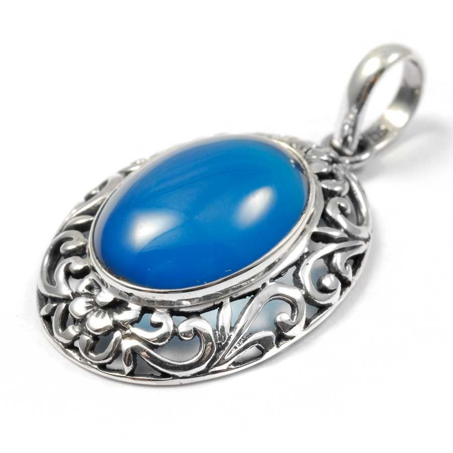 Ethnic Silver & Natural Stone Pendant - Silver Jewellery - Boutique Nirvana