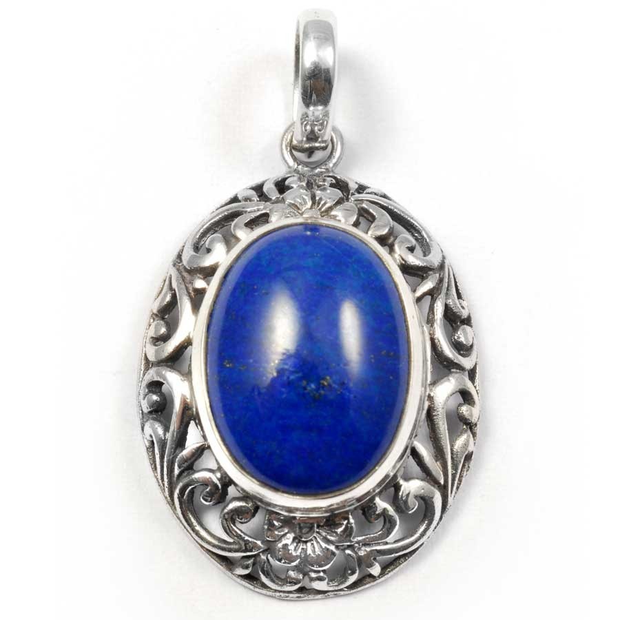 Ethnic Silver & Natural Stone Pendant - Silver Jewellery - Boutique Nirvana