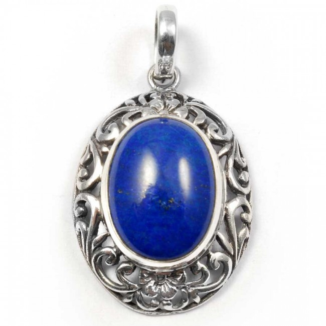 Ethnic Silver & Natural Stone Pendant - Silver Jewellery - Boutique Nirvana