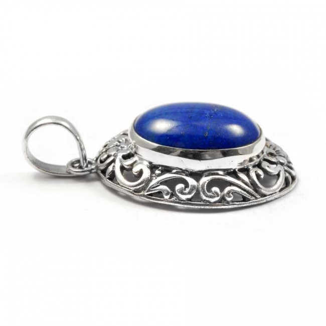Ethnic Silver & Natural Stone Pendant - Silver Jewellery - Boutique Nirvana