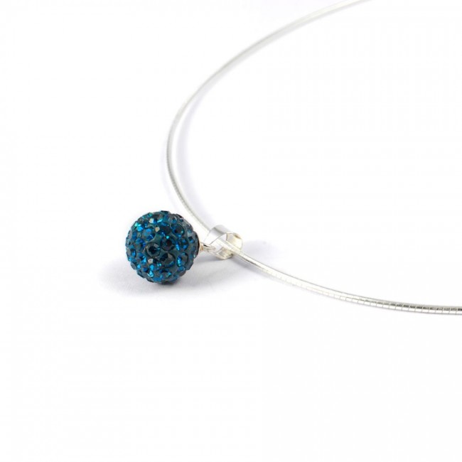 Cable argent avec pendentif strass - 0 - Boutique Nirvana