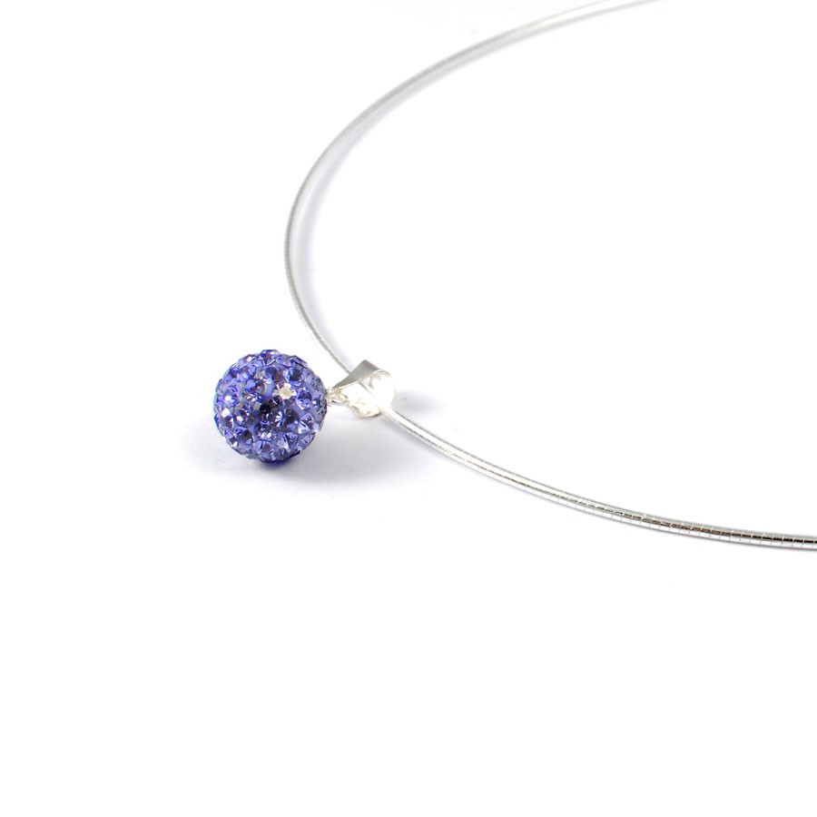 Silver Necklace with Sparkling Sphere Pendant - 0 - Boutique Nirvana