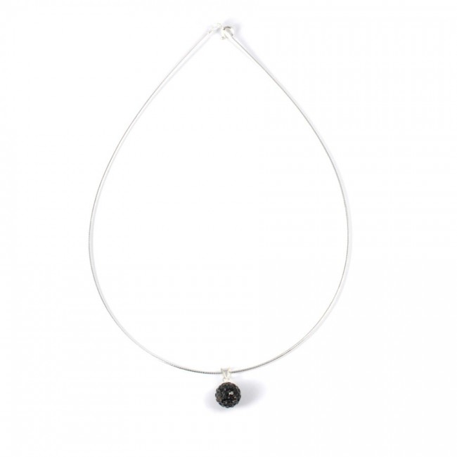 Cable argent avec pendentif strass - 0 - Boutique Nirvana
