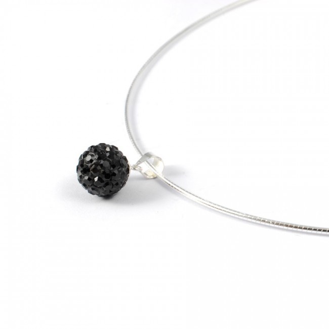 Cable argent avec pendentif strass - 0 - Boutique Nirvana